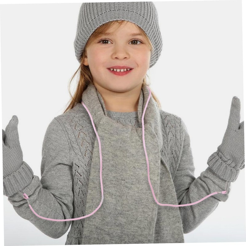 OHPHCALL 2pcs Kids Ski Gloves Lanyard Snowboard Glove Clip Mitten
