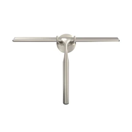 Better Living Deluxe XL Shower Squeegee, Multi-Purpose Silicone Squeegee Blade with Storage Hook, Rust-Proof Heavy Duty Window, Glass, Shower Scrubber, Windshield Wiper, 12", Brushed Nickel