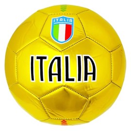 Football for Training or Game, Colour Gold, Italy Coat of Arms, Size 5