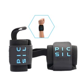 PicSil Muñequeras para Cross Training, Soporte de Muñeca con Agarre Pulgar, Hecha de Nylon Elástico, Ideal para Musculación, Boxeo, Calistenia, Gimnasio, Previene Tendinitis, Unisex (Azul)