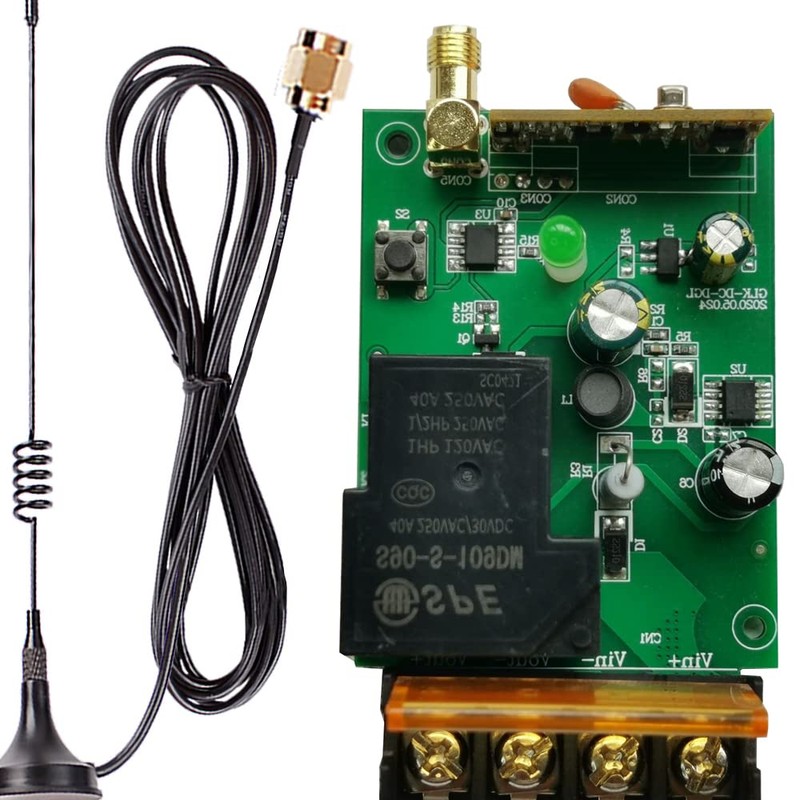 Meskliu 12v Wireless Remote Switch,DC12V/24V/48V/72V/40A Relay with 4900FT Long Range,Wireless