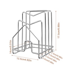 Pot Lid Organizer Cutting Board Holder Inside Cabinet 304 Stainless Steel Pots and Pan Organizer Under Cabinet Pot Cover Cookie Sheet Bakeware Serving Tray Cooling Rack Stand Kitchen Countertop