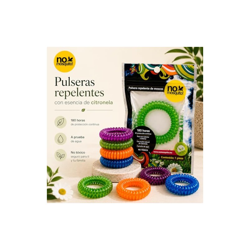 No Mosquito Pack Pulsera repelente de mosquitos Multicolor 10 piezas