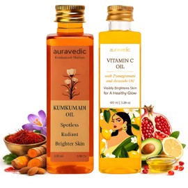 Auravedic Kumkumadi Aceite De Azafrán Y Vitamina C Hidratante Facial Hidratante Ayuda A Reducir Las Líneas Finas Y Nutre La Piel Seca Y Opaca Aceite De Masaje Facial Natural 3.3