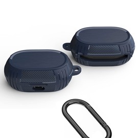 Cover Case for Jabra Elite 7 pro/Elite 7 Active Case，TPU Case Complete Protection Against Scratches, Bumps, Anti-Shock and Anti-Slip， with Carabiner (Blue)