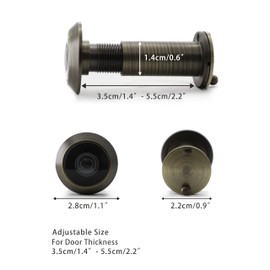 TOGU TG2814YG-AB Solid Brass UL Listed 220-degree Door Viewer with Heavy Duty Privacy Cover for 1-3/8" to 2-1/6" Doors, Antique Bronze Finish,10 Sets