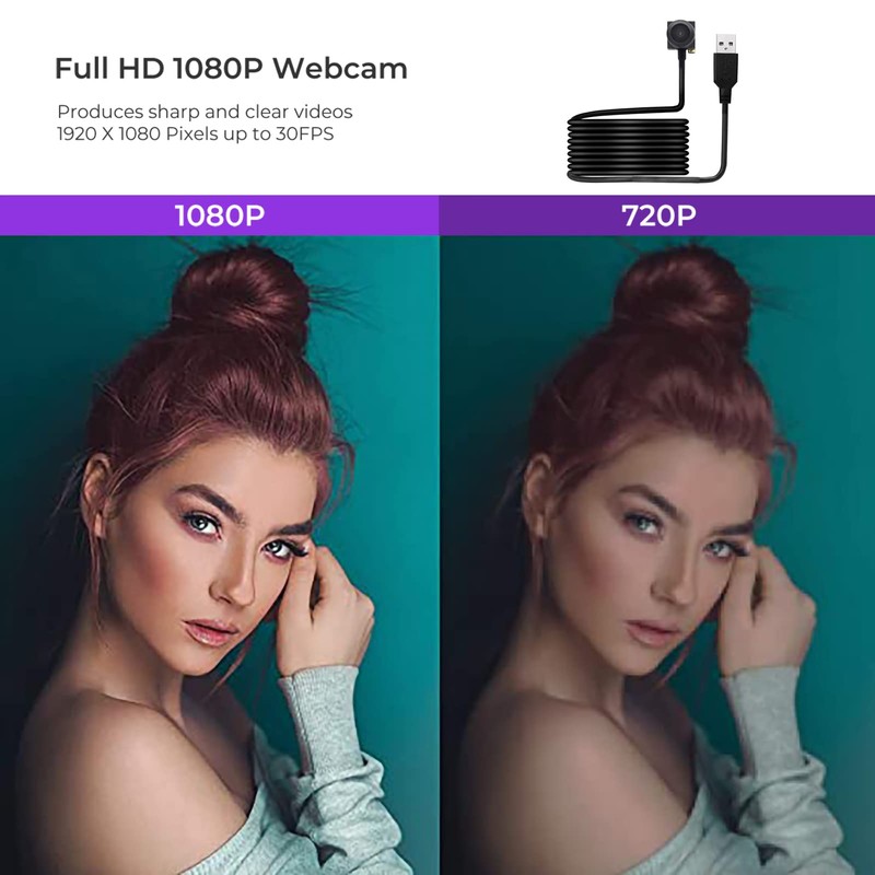 PEGATISAN Webcam HD 1080P Eye Contact Camera with Microphone 120