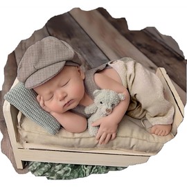 HUCEQI Newborn Photography Outfits Boy Baby Photoshoot Props Infant Romper with Hat, Clothes For Newborn Going Home Pictures