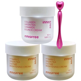 Vitamin C Capsule Moisture Cream 50ml x 2 + Collagen Green Tea Ceramide Elasticity Barrier Cream 50ml + Innisfree / 비타민C 캡슐 수분크림 50ml 2개+콜라겐 그린티 세라마이드 탄력장벽 크림 50ml+