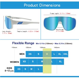 XII WY Children's Sunglasses Youth Baseball Sunglasses Lightweight TR90 Frame UV400 Sports Cycling Sunglasses for Boys Girls