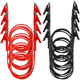 8PCS Silicone Alligator Clips 3.3 Ft, 14 Gauge 1500V 15A Jumper Wires Alligator Clips Dual Ended 39"/ 1m Test Leads Set, Test Flexible Wire Cable with Protective Insulator Clamps
