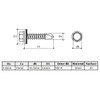 8 mm x 35 mm Roofing Screws, Hex Head Self-Drilling