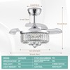LumZeylith 30" Retractable Crystal Ceiling Fan with Light, RGB Modern