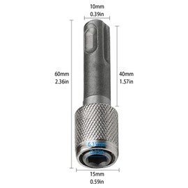 Pack of 2 6.35 mm (1/4 inch) SDS Plus Adapter Drill Chuck SDS Adapter Hammer Drill SDS for Normal Drill Chuck Round Shank to Hex Shank for Hammer Drill Bits