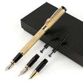 Juego de pluma estilográfica,Pluma estilográfica ultra elegante,Punta de iridio,Incluye 3 puntas de acero de diferentes espesores,diseño clásico,con