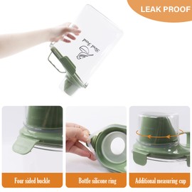 Brabtod Bird Seed Storage Container Portable-3 Qt/2.8 L Clear Pet Food Container-with Measuring Cup/Lid,Airtight Wild Bird Seed Dispenser for Storing Sunflower Seed|Squirrel proof|BPA Free-Green