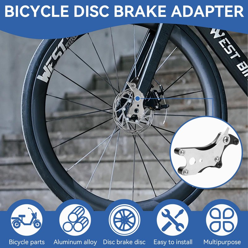 Disc Brake Adapter, Bicycle Disc Brake Conversion Aluminium Alloy Fixed