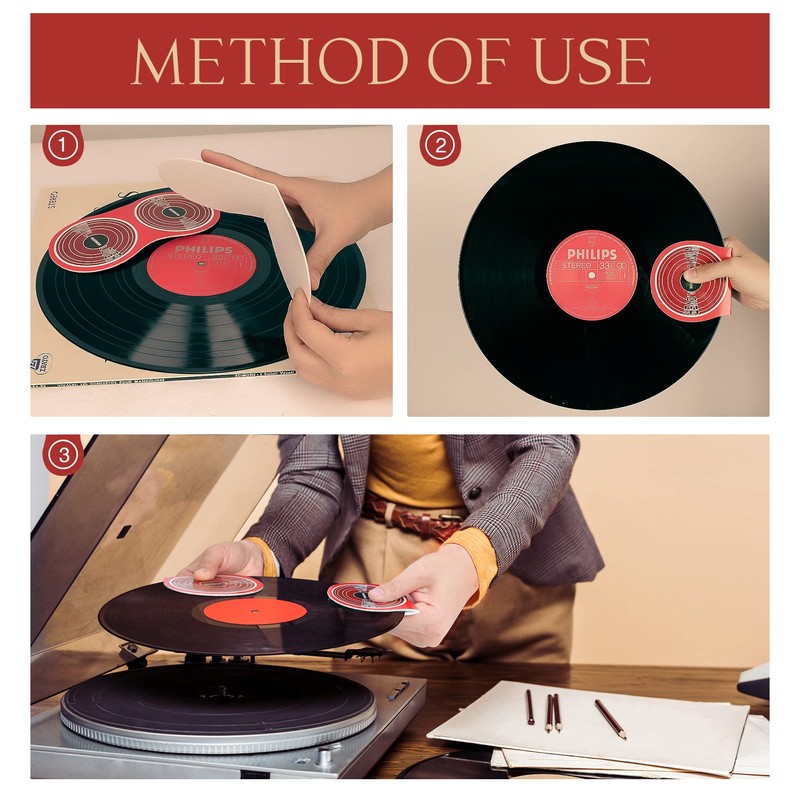 NUSWOR 2pcs Anti-Static Vinyl Record Cleaner & Protector Mat/Mitt -