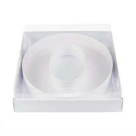WENPACK - Caja de dulces con tapa transparente (12.5 pulgadas, número 0, con forma de fresas, decorativa, rellenable, con tapa transparente (blanco, 0)