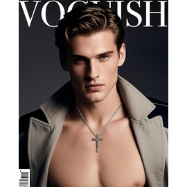 ZENLUNANO Catholic Crucifix Necklace for Men and Women, Antique Silver Cross Necklace with Exquisite Medium Jesus Pendant, 22" Stylish Stainless Steel Snake Chain, Christian Jewelry Gift