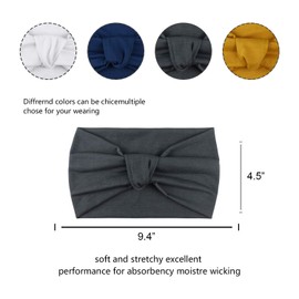 DRESHOW 4 Pack Turban Headbands for Women Wide Vintage Head Wraps Knotted Cute Hair Bands Accessories