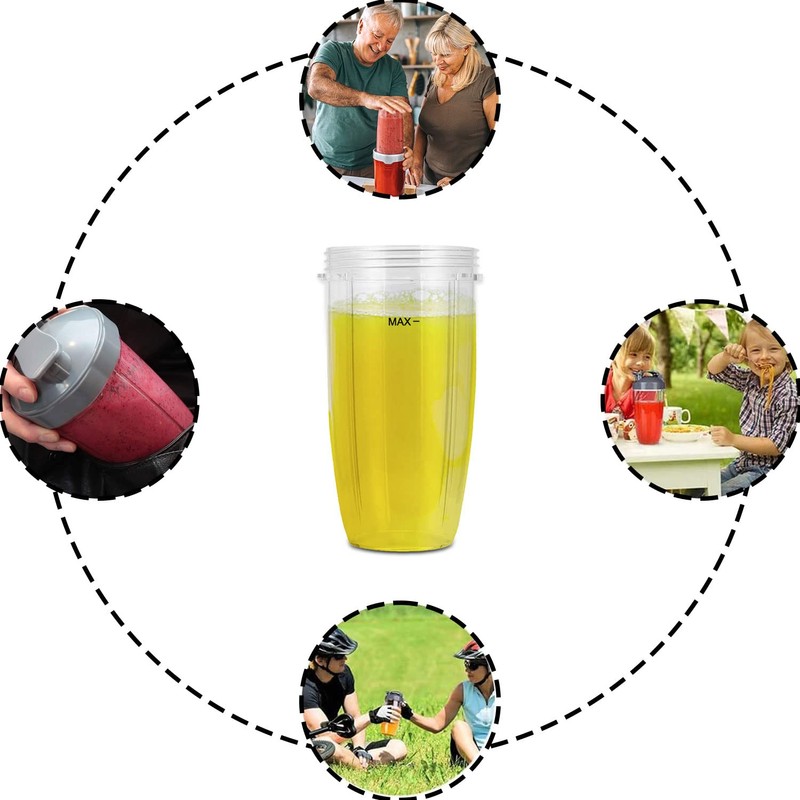 DRERIO 32 OZ Cup Compatible for Nutribullet, Transparent Cups, Cups,