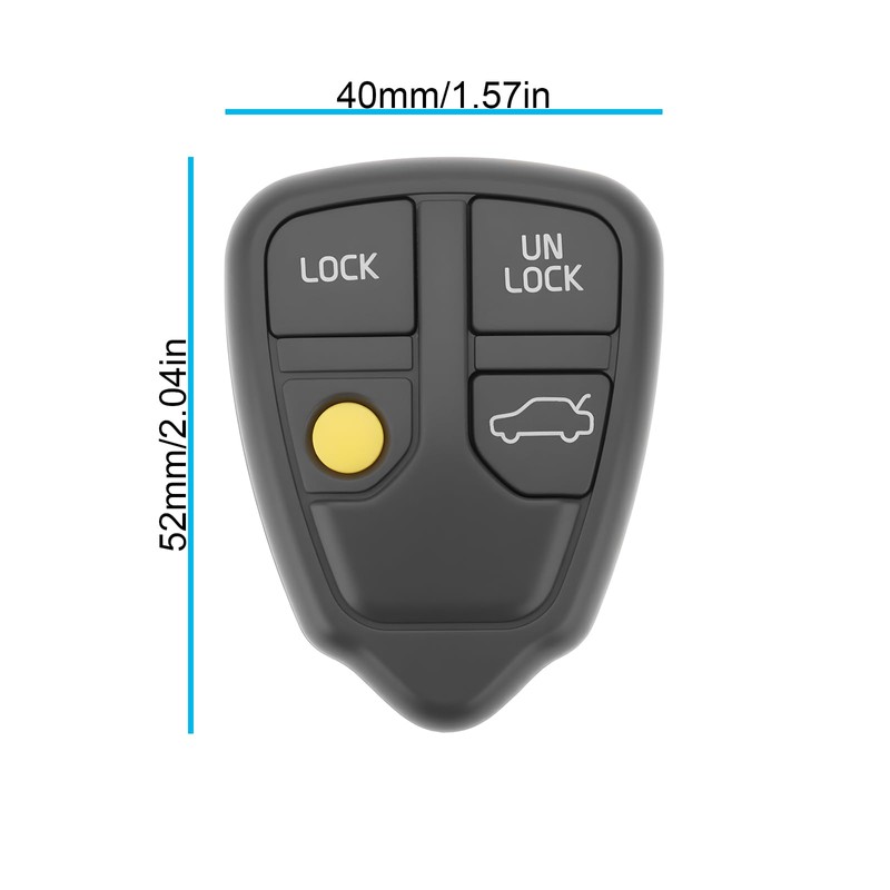 YINETTECH 2PCS 4 Button Car Remote Key Shell Compatible with