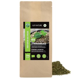 Alpi Nature Organic Lemon Balm Tea 250g 8.8 oz, Dried and Cut Lemon Balm Leaves for Melissa Tea