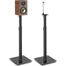 Universal Speaker Stands Pair 32.4-43 Inch Height Adjustable Stands for Bookshelf & Sately