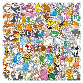 Cartoon Animals Stickers, Cool Animal Gift for Kids Teen Adult, Waterproof Vinyl Decals for Laptop Water Bottles Skateboard Bike Car Helmet Luggage Guitar Scrapbook Phone Pad [100PCS]