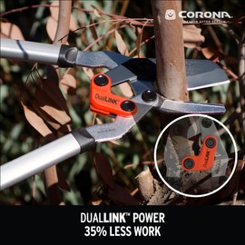 Corona Tools | Branch Cutter DualLINK Extendable Bypass Loppers | Tree Trimmer Cuts Branches up to 1 ¾-inches in Diameter | Handles Extend up to 37 ½inches | SL 4364, Silver