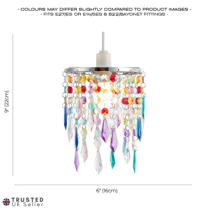 Modern Waterfall Design Easy Fit Pendant Shade with Multi Coloured