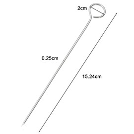 15 cm 100% Food Grade 304 Stainless Steel Turkey Lacers, Roller Needles, Meat Needles, Metal Skewers, Cocktail Skewers for Trussing Turkey and Poultry (15 Pack) (15 cm)