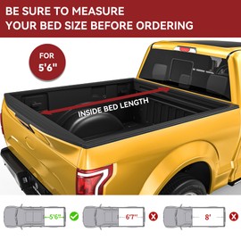 YITAMOTOR Soft Tri-fold Truck Bed Tonneau Cover Fits for Ford F-150 2015-2025 with 5.5 ft Bed