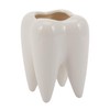 Dropfree Tooth Shape White Ceramic Flower Pot Modern Design Planter