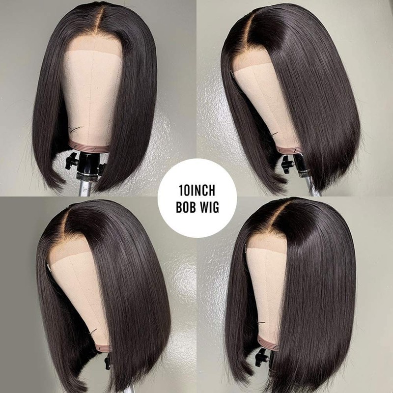 TOOCCI Short Bob Wigs, Straight Bob Wigs, Real Hair, Straight