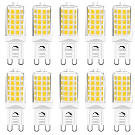 GOHDLAMP 10 Pack G9 LED Bulb Dimmable, 40 Watt Equivalent T4 Chandelier Light Bulbs, 4W 4000K Neutral White 450 Lumen, Ceramic Bi-pin G9 Base Replacement for Home Lighting