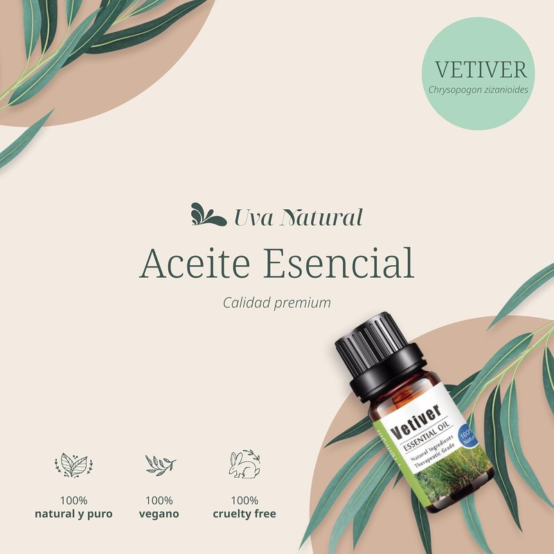 Uva Natural - Aceite Esencial de Vetiver 100% Natural 10