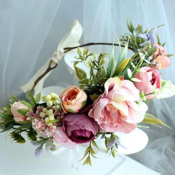 Flower Crowns for Women，Headband Hair Wreath Wand for Wedding Festival