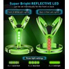 Topward LED Reflective Vest Running Gear, USB-C Rechargeable, Light Up