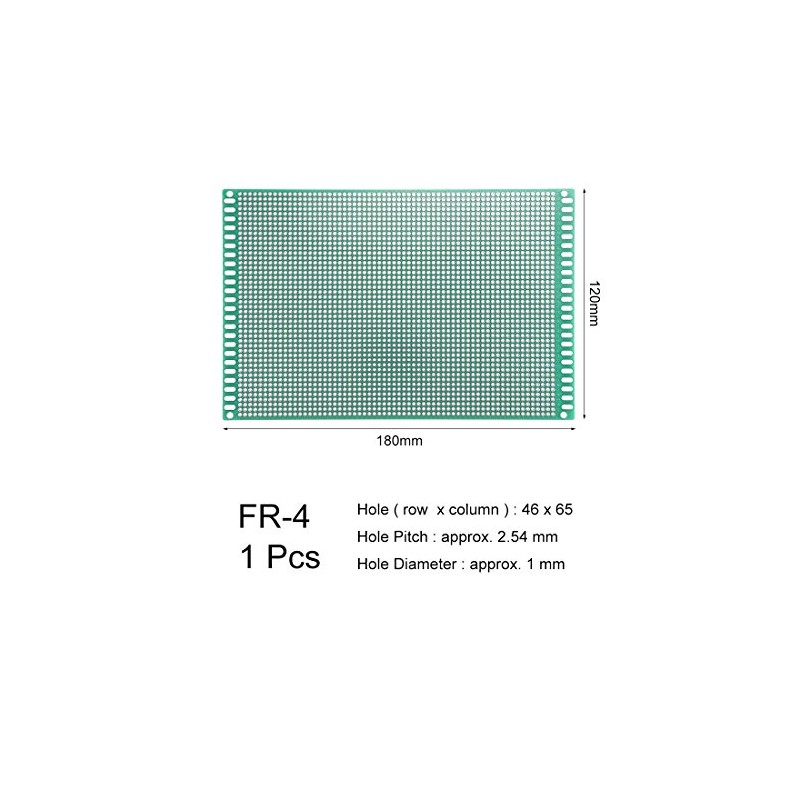 sourcing map FR4 Double-Sided Universal PCB Board for DIY Soldering
