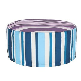 Esschert Design Striped Outdoor Pouffe, Blue Purple