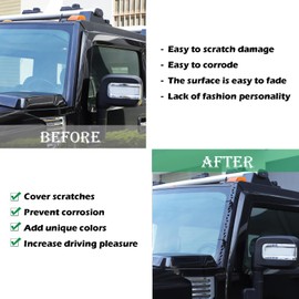 A-Pillar Light Mount Bracket Compatible with Hummer H2 2003-2009 Accessories, Dual Lower Windshield LED Work Light Mounts Kit