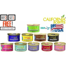 California Scents (BUY 2, GET 1 FREE) California Scents Can Organic Air Freshener Home Car U-Pick - SHASTA STRAWBERRY