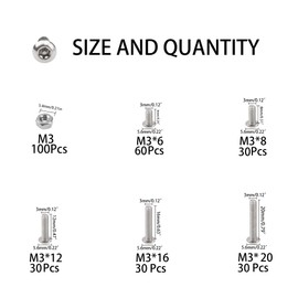 Rrina 304 Stainless Steel Button Head Torx Security Screws Tamper Resistant Screw Assortment Set, Bolt Nuts with Wrench (M3)