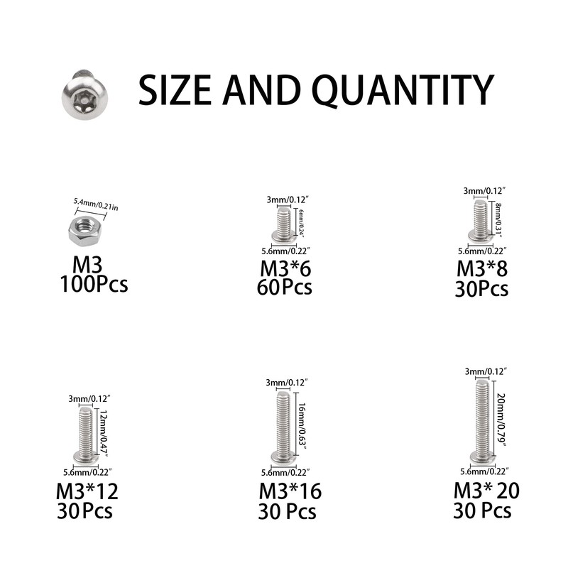 Rrina 304 Stainless Steel Button Head Torx Security Screws Tamper