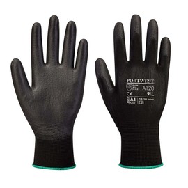 Portwest A120 Breathable PU Palm Glove Black, XX-Small
