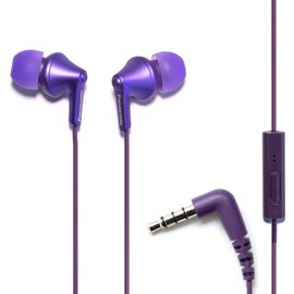 Panasonic ErgoFit - Auriculares con Cable con micrófono, 3.5 mm Jack con micrófono y Driver de Llamadas, Auriculares ergonómicos de Ajuste Personalizado (S/M/L), para teléfonos y portátiles