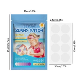 24 Pcs UV Stickers for Sunscreen,Sun Cream Stickers to Reapply, Waterproof UV Detection Stickers, UV Detection Reminder UV Patch for Kids Changes Color When Time To Reapply Sunscreen Facial Sunscreens