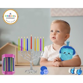 Multicolred Jerusalem Box 44 Hanukkah Candles Menorah Candles Chanukah Candles for All 8 Nights of Chanukah